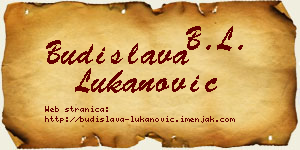 Budislava Lukanović vizit kartica